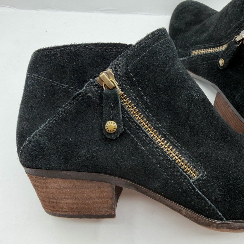 GH Bass Nina Women's 8.5 W Ankle Boots Suede Leather Block Heels Western Black - Picture 3 of 9